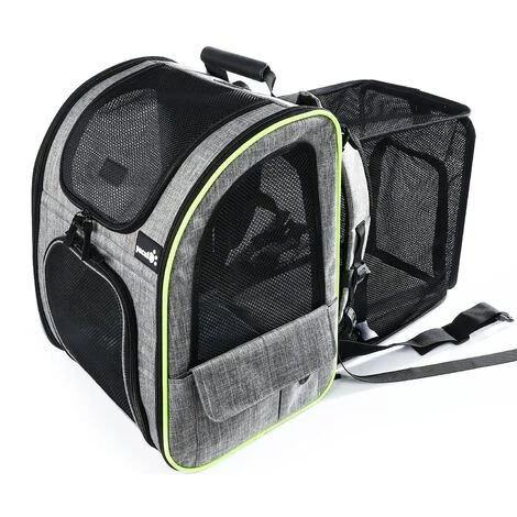 Pecute Sac à Dos Chat Chien Extensible 90%, Sac Transport Pour Chat Petit Chien Respirant, Sac A Dos De Transport Chat Avec Matelas En Peluche Amovible, Pour Voyage En Train/Voiture/Restaurant/Avion, Gris - Gris 1 Pecute Sac à Dos Chat Chien Extensible 90%, Sac Transport Pour Chat Petit Chien Respirant, Sac A Dos De Transport Chat Avec Matelas En Peluche Amovible, Pour Voyage En Train/Voiture/Restaurant/Avion, Gris - Gris