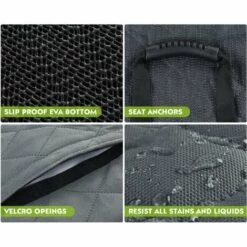 Housses De Siège Pour Chien Pour La Banquette Arrière, Housse Voiture Pour Chien Imperméable Et Résistante Aux Rayures Avec Fenêtre De Visualisation, 2 Sacs De Rangement Et Ceintures De Sécurité Pour Chien, Housse Banquette Imperméable Pour Voiture Et SUV Tansport Chien,Pecute (146 X 136cm,Gris) -Cage, caisse et transport pour chien Soldes 47518491 3