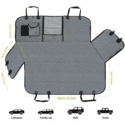 Housses De Siège Pour Chien Pour La Banquette Arrière, Housse Voiture Pour Chien Imperméable Et Résistante Aux Rayures Avec Fenêtre De Visualisation, 2 Sacs De Rangement Et Ceintures De Sécurité Pour Chien, Housse Banquette Imperméable Pour Voiture Et SUV Tansport Chien,Pecute (146 X 136cm,Gris) -Cage, caisse et transport pour chien Soldes 47518491 5