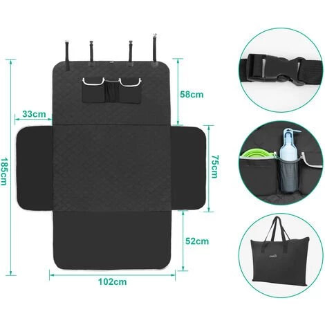 Pecute Protection Coffre Voiture Chien Universelle,Couverture De Coffre Chien Imperméable & Antidérapant, Protection Housse De Coffre Avec 3 Sacs De Rangement, Pour Petit & Moyen Voiture(102 * 185cm) 5 Pecute Protection Coffre Voiture Chien Universelle,Couverture De Coffre Chien Imperméable & Antidérapant, Protection Housse De Coffre Avec 3 Sacs De Rangement, Pour Petit & Moyen Voiture(102 * 185cm) – Image 5
