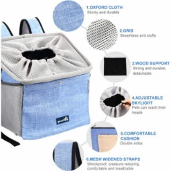 Pecute Sac De Transport Pour Chat Chien 4 En 1 - Panier De Vélo + Sac à Dos De Transport + Sacs De Transport Bandoulière + Sièges Auto, Détachables, Respirant,pour Chat Chiot Petit Chien Lapin(≤ 9Kg) -Cage, caisse et transport pour chien Soldes 47518514 3