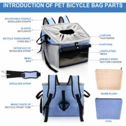 Pecute Sac De Transport Pour Chat Chien 4 En 1 - Panier De Vélo + Sac à Dos De Transport + Sacs De Transport Bandoulière + Sièges Auto, Détachables, Respirant,pour Chat Chiot Petit Chien Lapin(≤ 9Kg) -Cage, caisse et transport pour chien Soldes 47518514 4