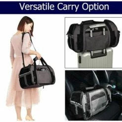 TINOR Sac De Transport Pour Chat Chien Sac Bandoulière Respirant Pour Petit Animal De Compagnie Transporteur Souple Léger Comfortable Pour Voyage En Voiture Train Avion(Gris, M-43x23x29cm) 7 TINOR Sac De Transport Pour Chat Chien Sac Bandoulière Respirant Pour Petit Animal De Compagnie Transporteur Souple Léger Comfortable Pour Voyage En Voiture Train Avion(Gris, M-43x23x29cm) -Cage, caisse et transport pour chien Soldes 48223657 3