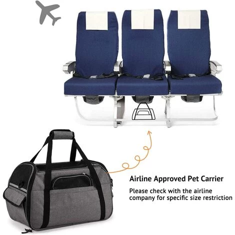 TINOR Sac De Transport Pour Chat Chien Sac Bandoulière Respirant Pour Petit Animal De Compagnie Transporteur Souple Léger Comfortable Pour Voyage En Voiture Train Avion(Gris, M-43x23x29cm) 4 TINOR Sac De Transport Pour Chat Chien Sac Bandoulière Respirant Pour Petit Animal De Compagnie Transporteur Souple Léger Comfortable Pour Voyage En Voiture Train Avion(Gris, M-43x23x29cm) – Image 4