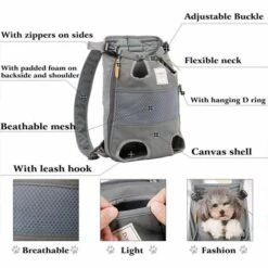 TINOR Sac De Transport Pour Animaux Chien, Sac à Dos Pour Chien, Sac à Dos De Transport, Transport Sac à Dos Pour Animaux De Compagnie Jpour Marche Randonnée Vélo Et Support Moto Jusqu'à 10 Kg（gris） -Cage, caisse et transport pour chien Soldes 48223761 3