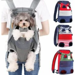 TINOR Sac De Transport Pour Animaux Chien, Sac à Dos Pour Chien, Sac à Dos De Transport, Transport Sac à Dos Pour Animaux De Compagnie Jpour Marche Randonnée Vélo Et Support Moto Jusqu'à 10 Kg（gris） -Cage, caisse et transport pour chien Soldes 48223761 5