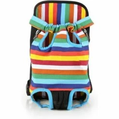 TINOR Sac De Transport Ventral Pour Chien, Sac Banane Souple Et Léger Pour Chiens, Chats Et Chiots, Convient Pour Promenades Et Voyages, Confortable Pour Les Animaux Domestiques(Rayures De Couleur,M)