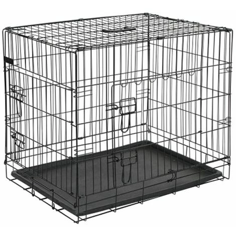 @Pet Cage Pour Chien 107x70x77,5 Cm Métal Noir 15004 - Noir 1 @Pet Cage Pour Chien 107x70x77,5 Cm Métal Noir 15004 - Noir