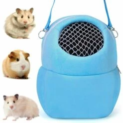 ECHOO Transporteur De Hamster, Hamster Sac De Voyage, Transporteur D'animaux, Pour Dormir Chaud Sac Suspendu Pour Petits Animaux De Compagnie Hérisson Planeur De Sucre écureuil Lapin (M, Bleu)
