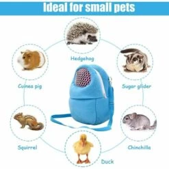 ECHOO Transporteur De Hamster, Hamster Sac De Voyage, Transporteur D'animaux, Pour Dormir Chaud Sac Suspendu Pour Petits Animaux De Compagnie Hérisson Planeur De Sucre écureuil Lapin (M, Bleu) -Cage, caisse et transport pour chien Soldes 50872764 4