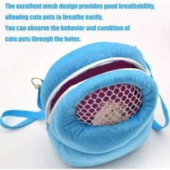 ECHOO Transporteur De Hamster, Hamster Sac De Voyage, Transporteur D'animaux, Pour Dormir Chaud Sac Suspendu Pour Petits Animaux De Compagnie Hérisson Planeur De Sucre écureuil Lapin (M, Bleu) -Cage, caisse et transport pour chien Soldes 50872764 5