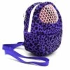 ECHOO Sac De Transport Pour Animal Domestique - Bandoulière Réglable Avec Bol Pour Petits Animaux - Mangeoire Pour Lapin - Sac De Voyage Respirant - Taille S : 18 X 13 Cm - Léopard Violet