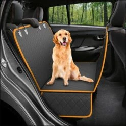 GUAZHUNIFR Housses De Siège Auto Pour Chien, Housse Protection De Siège Arrière En Tissu 600D Oxford, Protection De Banquette Siège Arrière Imperméable Et Antidérapant Avec Fenêtre Visuelle Et Poches, 147×137 Cm Guazhuni