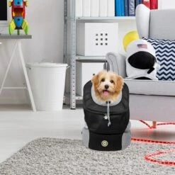Sac à Dos Pour Chien, Transporteur Pour Animaux De Compagnie Portable Et Confortable, Sac De Transport Pour Animaux De Compagnie Pour Le Vélo, La Randonnée, Les Voyages, Le Shopping (S, Noir), Fontainebleau -Cage, caisse et transport pour chien Soldes 51213350 5