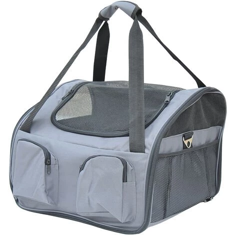 PawHut Sac De Transport Pour Chien Et Chat Pliable - Poignées, Entrée Zippée, Poches - Coussin Amovible Inclus - Oxford Nylon Gris - Gris 1 PawHut Sac De Transport Pour Chien Et Chat Pliable - Poignées, Entrée Zippée, Poches - Coussin Amovible Inclus - Oxford Nylon Gris - Gris
