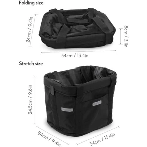 ELLE Panier De Vélo Pliable, Panier De Guidon De Vélo Amovible, Porte-panier En Toile Avant De Vélo, Chariot Pour Animaux De Compagnie Facile à Installer Pour Pique-nique, Shopping, Petits Animaux De Compagnie (fleur Noire Sur Bleu) 2 ELLE Panier De Vélo Pliable, Panier De Guidon De Vélo Amovible, Porte-panier En Toile Avant De Vélo, Chariot Pour Animaux De Compagnie Facile à Installer Pour Pique-nique, Shopping, Petits Animaux De Compagnie (fleur Noire Sur Bleu) – Image 2