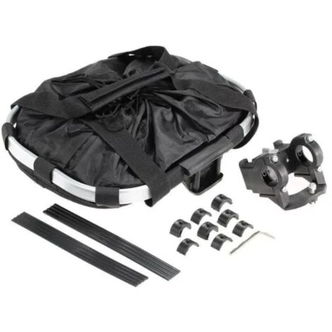 ELLE Panier De Vélo Pliable, Panier De Guidon De Vélo Amovible, Porte-panier En Toile Avant De Vélo, Chariot Pour Animaux De Compagnie Facile à Installer Pour Pique-nique, Shopping, Petits Animaux De Compagnie (fleur Noire Sur Bleu) 4 ELLE Panier De Vélo Pliable, Panier De Guidon De Vélo Amovible, Porte-panier En Toile Avant De Vélo, Chariot Pour Animaux De Compagnie Facile à Installer Pour Pique-nique, Shopping, Petits Animaux De Compagnie (fleur Noire Sur Bleu) – Image 4