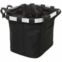 ELLE Panier De Vélo Pliable, Panier De Guidon De Vélo Amovible, Porte-panier En Toile Avant De Vélo, Chariot Pour Animaux De Compagnie Facile à Installer Pour Pique-nique, Shopping, Petits Animaux De Compagnie (noir) -Cage, caisse et transport pour chien Soldes 51276906 3