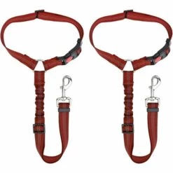 ZHUOXUAN Ceinture De Sécurité Pour Chien, 2 Pièces De Ceinture De Sécurité Pour Voiture Pour Animaux De Compagnie Appuie-tête Ceinture De Sécurité Réglable Pour Chiot Ceinture De Sécurité élastique Réfléchissante Connexion élastique à L'élastique Harnais De Voitur