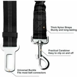 LITZEE Lot De 2 Voiture Ceinture De Securite Pour Chien, Avec Absorption Des Chocs Et Mousqueton Elastique Reglable Pour Chien Harnais De Securite Superieure Pour Tous Les Chiens Et Chats