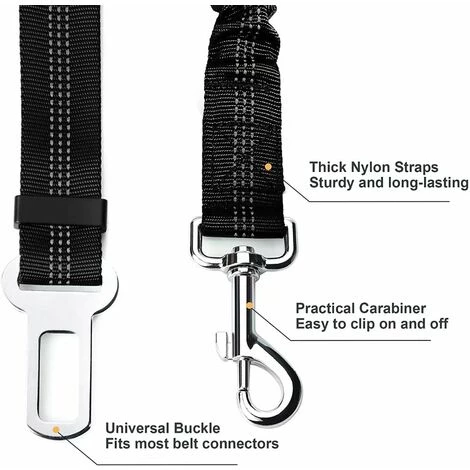 LITZEE Lot De 2 Voiture Ceinture De Securite Pour Chien, Avec Absorption Des Chocs Et Mousqueton Elastique Reglable Pour Chien Harnais De Securite Superieure Pour Tous Les Chiens Et Chats 1 LITZEE Lot De 2 Voiture Ceinture De Securite Pour Chien, Avec Absorption Des Chocs Et Mousqueton Elastique Reglable Pour Chien Harnais De Securite Superieure Pour Tous Les Chiens Et Chats