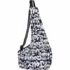 ELLE Sac De Transport Pour Chiens Respirant Sac De Bandoulière Pour Chat Réglable Transporteur De Voyage Pour Animaux De Compagnie Sling Confortable Sac Ventrale Chiot Portable Pour Marché Extérieur，lettres Bleues，M