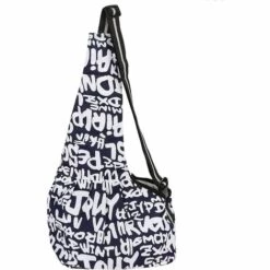 ELLE Sac De Transport Pour Chiens Respirant Sac De Bandoulière Pour Chat Réglable Transporteur De Voyage Pour Animaux De Compagnie Sling Confortable Sac Ventrale Chiot Portable Pour Marché Extérieur，lettres Bleues，M -Cage, caisse et transport pour chien Soldes 51602651 3