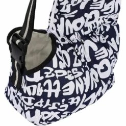 ELLE Sac De Transport Pour Chiens Respirant Sac De Bandoulière Pour Chat Réglable Transporteur De Voyage Pour Animaux De Compagnie Sling Confortable Sac Ventrale Chiot Portable Pour Marché Extérieur，lettres Bleues，M -Cage, caisse et transport pour chien Soldes 51602651 4