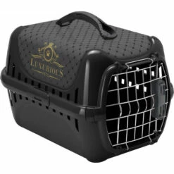 Cage De Transport Luxurious Noir, Chat Ou Petit Chien Max 5 Kg - Animallparadise - Noir