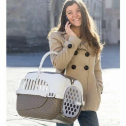 Cage De Transport Tour 2 Maxy Taupe Taille 38 X 58 X 37 Cm Pour Petit Chiens Ou Chats - Bama Pet - Marron -Cage, caisse et transport pour chien Soldes 51741400 3