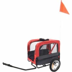 Remorque DOGGY LINER ROMERO. Rouge Et Noir. 60 X 43 X 51 Cm. Pour Chien - Flamingo Pet Products - Rouge