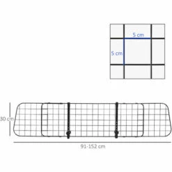 PawHut Barrière Grille De Séparation Universelle Voiture Pour Animaux Longueur Réglable Dim. 91-152L X 30H Cm Kit Complet Installation Inclus Noir - Noir -Cage, caisse et transport pour chien Soldes 52444498 3
