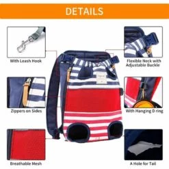 Sac Ventral Chien Voyage Sac De Transport Chien Ventral Sac à Dos Pour Petit Chien 10KG Maximum Irisfr -Cage, caisse et transport pour chien Soldes 52472355 3