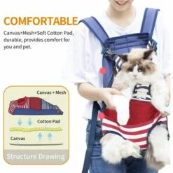 Sac Ventral Chien Voyage Sac De Transport Chien Ventral Sac à Dos Pour Petit Chien 10KG Maximum Irisfr -Cage, caisse et transport pour chien Soldes 52472355 5