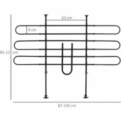 PawHut Grille De Séparation Extensible Voiture Barrière De Sécurité Barre Réglable Pour Chien Acier Noir - Noir -Cage, caisse et transport pour chien Soldes 52476700 3