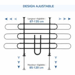 PawHut Grille De Séparation Extensible Voiture Barrière De Sécurité Barre Réglable Pour Chien Acier Noir - Noir -Cage, caisse et transport pour chien Soldes 52476700 4