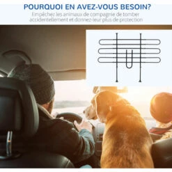 PawHut Grille De Séparation Extensible Voiture Barrière De Sécurité Barre Réglable Pour Chien Acier Noir - Noir -Cage, caisse et transport pour chien Soldes 52476700 5