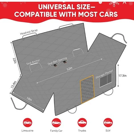 ELLE Housse De Siège Pour Chien, Protecteur De Banquette Arrière étanche 5 ELLE Housse De Siège Pour Chien, Protecteur De Banquette Arrière étanche – Image 5