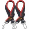 REGALI Ceinture De Sécurité Pour Chien, Lot De 2 Ceintures De Sécurité Réglables Pour Animal De Compagnie, Laisses De Sécurité Pour Harnais Pour Chien, Laisse De Voyage Pour Véhicule De Chat, Longueur Réglable (rouge)