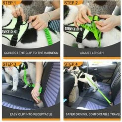 REGALI Ceinture De Sécurité Pour Chien, Lot De 2 Ceintures De Sécurité Réglables Pour Animal De Compagnie, Laisses De Sécurité Pour Harnais Pour Chien, Laisse De Voyage Pour Véhicule De Chat, Longueur Réglable (vert) -Cage, caisse et transport pour chien Soldes 52572877 5