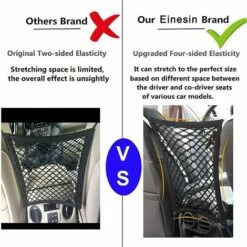 VERSAILLESFR Filet De Rangement Pour Siège Auto, Filet De Voiture Une Seule Couche, Filet Avec Crochet Et Barrière En Maille Extensible, Barrière De Filet De Voiture Pour Chien, Animal De Compagnie Ou Enfants Noir 29*24cm,Versailles -Cage, caisse et transport pour chien Soldes 52688799 5