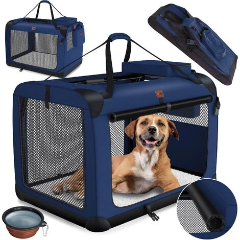 LOVPET® Caisse Pour Chien Caisse De Transport Pour Chien Pliable Avec écuelle Sac De Transport Sac De Transport Pour Chien Caisse De Transport Pour Animaux Domestiques, Chiens Et Chats Caisse De Transport Pour Animaux, M (de), Bleu Marine 1 LOVPET® Caisse Pour Chien Caisse De Transport Pour Chien Pliable Avec écuelle Sac De Transport Sac De Transport Pour Chien Caisse De Transport Pour Animaux Domestiques, Chiens Et Chats Caisse De Transport Pour Animaux, M (de), Bleu Marine