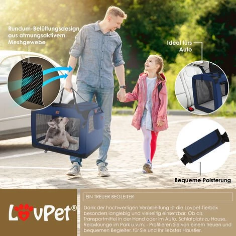 LOVPET® Caisse Pour Chien Caisse De Transport Pour Chien Pliable Avec écuelle Sac De Transport Sac De Transport Pour Chien Caisse De Transport Pour Animaux Domestiques, Chiens Et Chats Caisse De Transport Pour Animaux, M (de), Bleu Marine 5 LOVPET® Caisse Pour Chien Caisse De Transport Pour Chien Pliable Avec écuelle Sac De Transport Sac De Transport Pour Chien Caisse De Transport Pour Animaux Domestiques, Chiens Et Chats Caisse De Transport Pour Animaux, M (de), Bleu Marine – Image 5