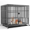 BINGO PAW Cage Pour Chien Grande Taille Cages De Transport Chien à Roulette Avec 3 Portes 95 X 81 X 57 CM