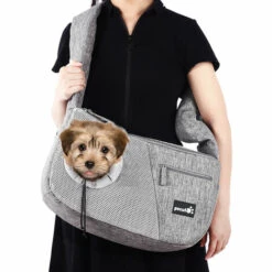 Pecute Sac Transport Chat Petit Chien, Sac De Transport Bandoulière Pour Chiens Respirant, Sac à Dos Pour Chat Petit Chien Avec Coussin Double Face, Bandoulière élargie, Pour Chat Petit Chien(≤ 8Kg)