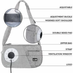 Pecute Sac Transport Chat Petit Chien, Sac De Transport Bandoulière Pour Chiens Respirant, Sac à Dos Pour Chat Petit Chien Avec Coussin Double Face, Bandoulière élargie, Pour Chat Petit Chien(≤ 8Kg) -Cage, caisse et transport pour chien Soldes 53559123 3