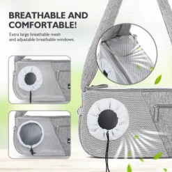 Pecute Sac Transport Chat Petit Chien, Sac De Transport Bandoulière Pour Chiens Respirant, Sac à Dos Pour Chat Petit Chien Avec Coussin Double Face, Bandoulière élargie, Pour Chat Petit Chien(≤ 8Kg) -Cage, caisse et transport pour chien Soldes 53559123 5