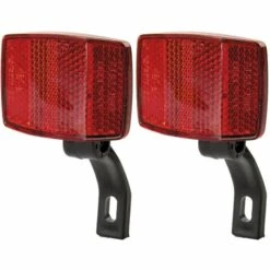 CYCLINGCOLORS 2x Réflecteur Arrière Rouge Avec Support 58x42 Universel Catadioptre Réfléchissant Vélo