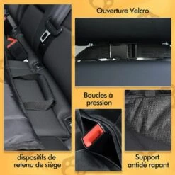 SUPERMARKET Housse De Siège Pour Chien Protection De Banquette Siège Arrière Imperméable, Superma, Une Pièce, Noir -Cage, caisse et transport pour chien Soldes 53993282 4