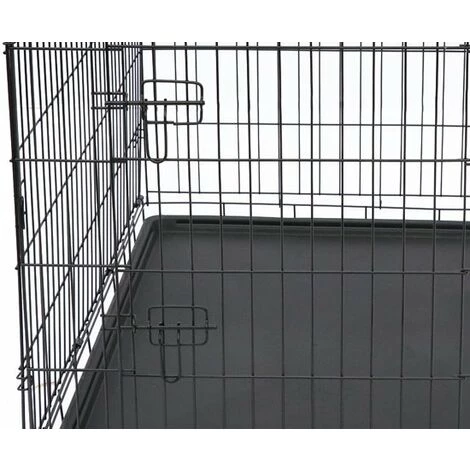 Cage Pour Chien - à Carreaux - 2 Ouvertures - 91 X 57 X 64cm - Noir - MaxxPet 3 Cage Pour Chien - à Carreaux - 2 Ouvertures - 91 X 57 X 64cm - Noir - MaxxPet – Image 3